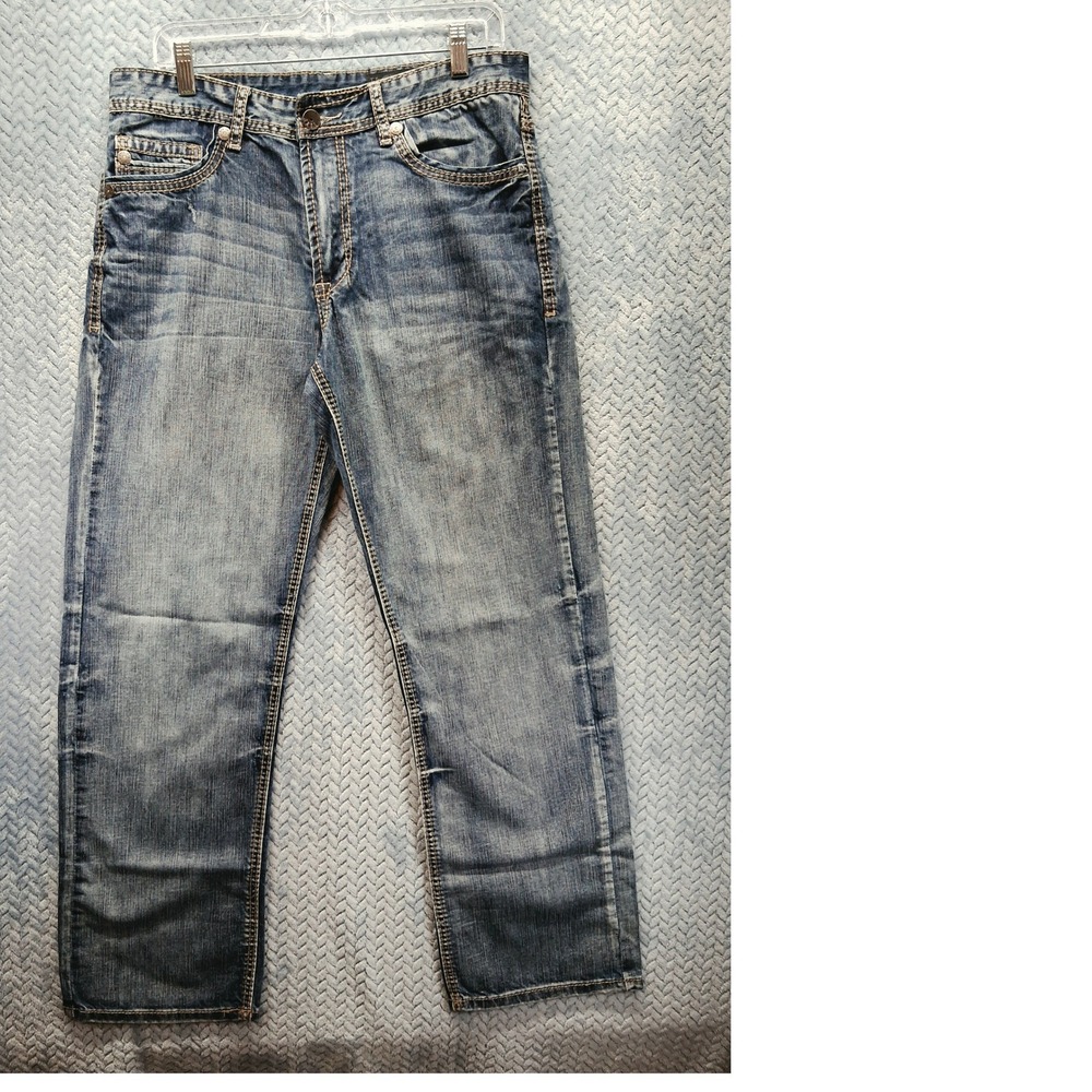 TK Axel Treadwell Mens Relaxed Straight Leg Jeans 32x32 Medium Wash Blue Denim